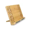 BamBoo Reading Rest Cookbook Stand Holder, Foldable Tablet Cook Book Stand Bookrest with Adjustable Backing & Elegant Pattern ► Photo 1/6