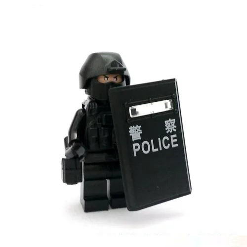 4 шт., пистолет против удара, военное оружие, городская полиция, части Playmobil SWAT, Мини фигурки, строительный блок, кирпич, оригинальные игрушки