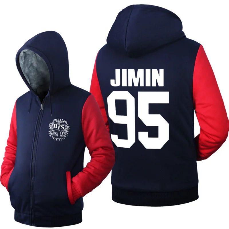 Fans Wear Sweatshirt BTS Zipper Hoodies Cosplay Costume JIMIN Unisex Winter Hoodie Casual Coat