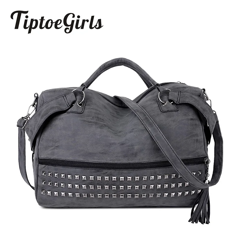 Studded Soft Leather Motorcycle Bag New Fashion Personality Handbag