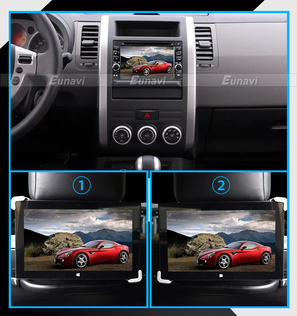 Clearance Eunavi Quad Core Universal 2 Din Android 9.0 Car radio dvd multimedia Player Capacitive Touch Screen Audio Stereo GPS Navigation 15