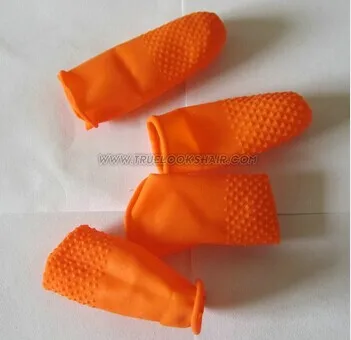 

100pcs/bag Free shipping, hair extension tools for finger gloves rubber keratin gloves work tool for protect finger cot