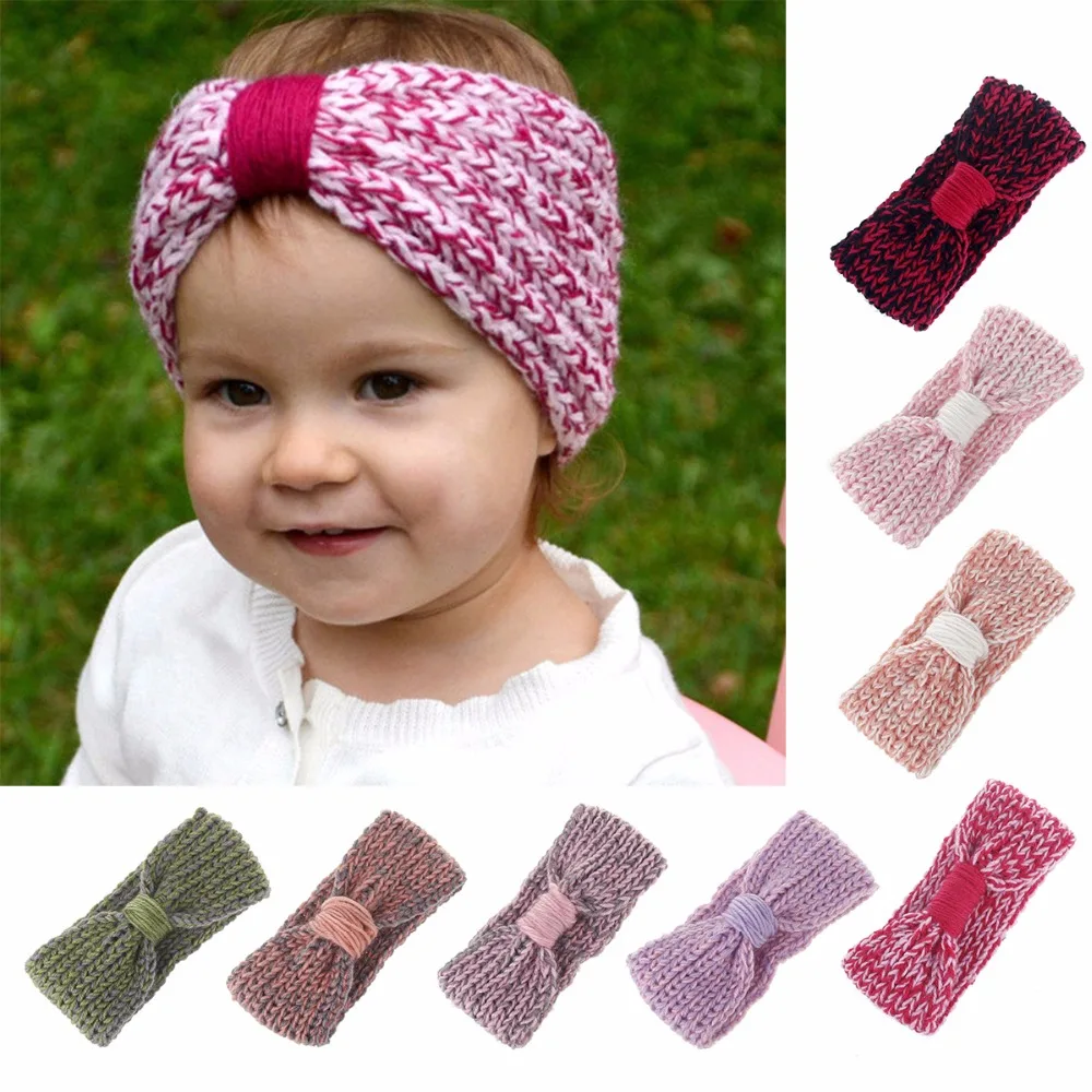 Knot Headband Bebe Girl Winter Crochet Newborn Head wrap Warmer Knitted Bow Hairband Hair Band Hair Bow Accessories 8 colors Knot Headband Bebe Girl Winter Crochet Newborn Head wrap Warmer Knitted Bow Hairband Hair Band Hair Bow Accessories 8 colors