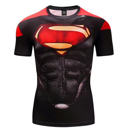Футболки Супермена, мужские компрессионные футболки с Бэтменом, топы The Flash, футболки для фитнеса, футболки, футболка для бодибилдинга, Рашгард - Цвет: picture color