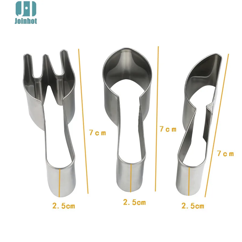 Нержавеющая сталь, столовая ложка, вилка, Ножи Форма трафарет для печенья штамп Fondant(сахарная) Торт Шоколад мастика формы инструменты 3 шт./компл