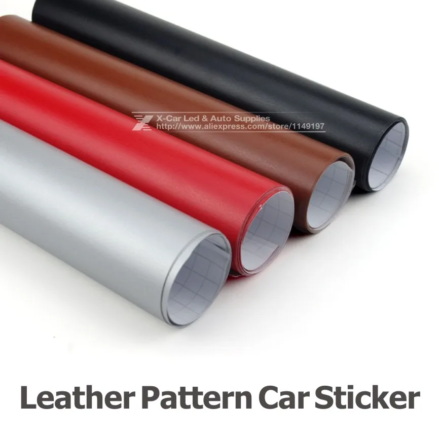 Leather Pattern PVC Adhesive Vinyl Film Stickers For Auto Car Body Internal Decoration Vinyl Wrap 152*30cm Air Bubble free