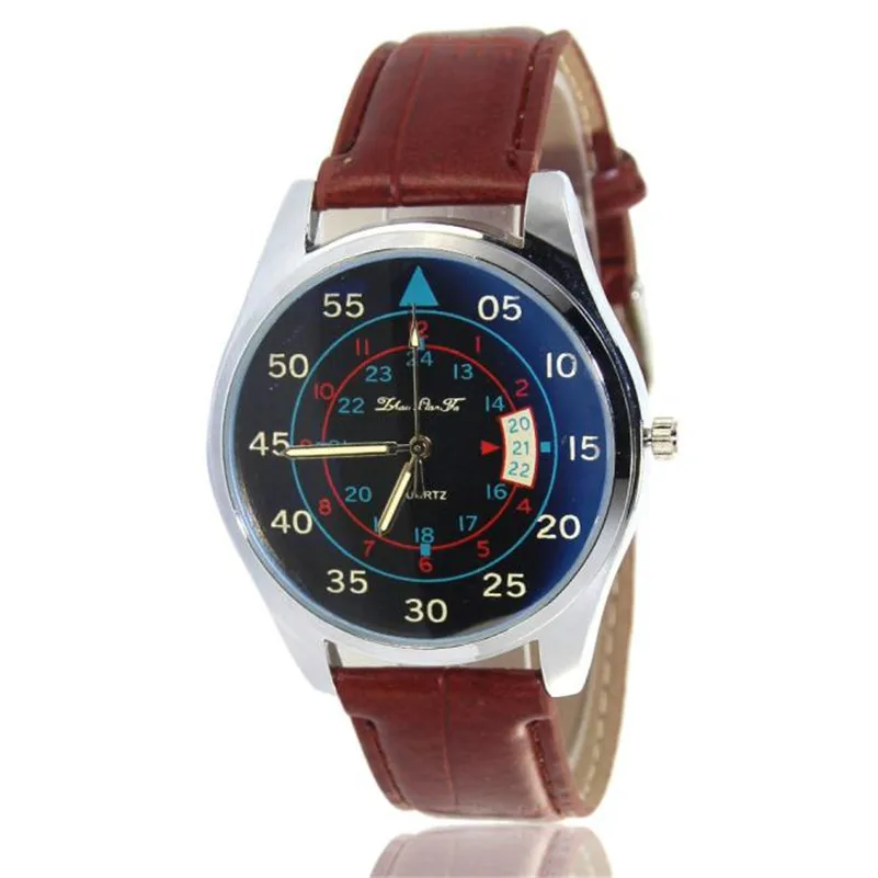 New Listing Men Watch Fashion Male Digital Pattern Leather Band Analog Quartz Vogue Wristwatches Clock Relogio Masculino M09 (7)
