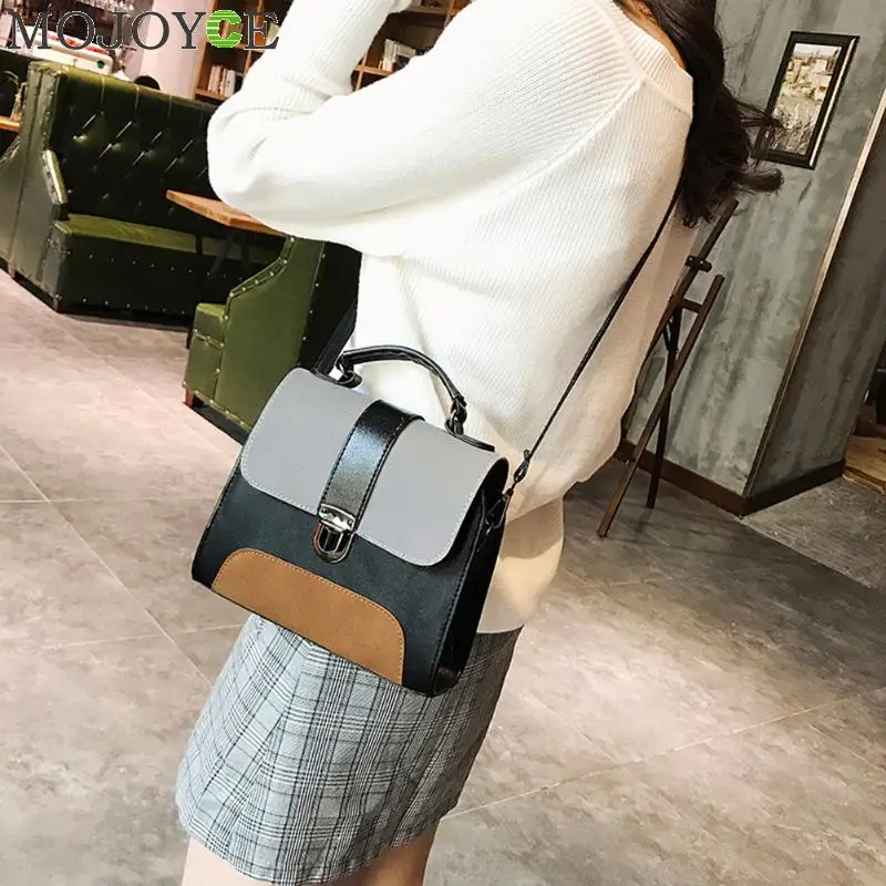 النساء بو الجلود رسول Crossbody حقيبة يد خليط اللون الأزياء حقيبة كتف السيدات صغيرة أعلى مقبض حقيبة يد براثن