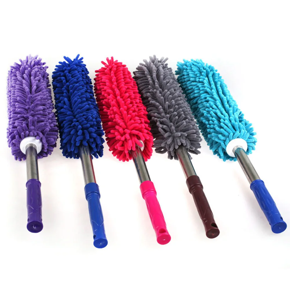 

1PC Creative Stretch Extend Microfiber Dust Shan Adjustable Feather Duster Household Dusting Brush Cars Cleaning Random Color