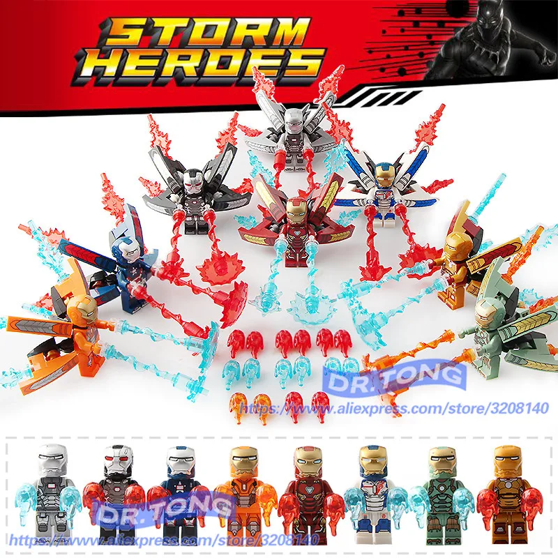 

8pcs/lot Infinity War Figure IRON MAN Marvel Super Hero Avenger IronMan Set Models Building Blocks Toys Children Gift Sy1103