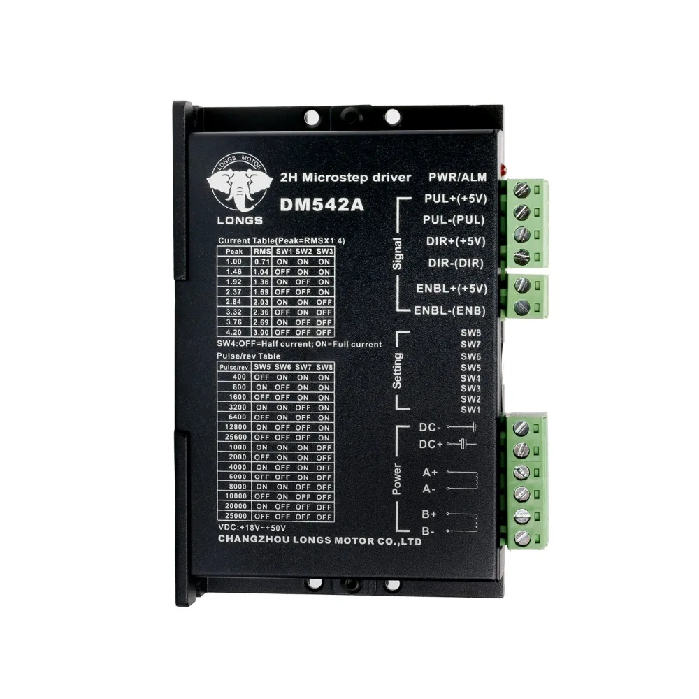 ✔ продажи! Скидка! Драйвер шагового двигателя Nema 23 DM542A пиковый 4.2A комплект из 128 шагов с ЧП ①