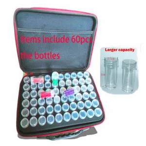 Image 1 - 60 زجاجات الماس اللوحة صندوق أداة حاوية صندوق تخزين حمل حامل حقيبة اليد سستة 30 زجاجات