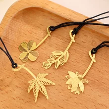 300 шт канцелярские принадлежности милые металлические золотистые закладки винтажный кленовый лист четыре листа закладки в форме клевера бумажный зажим для книги