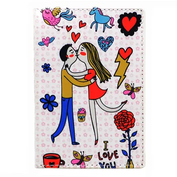 

Colorful Printed illustration Passport Covers Plastic Multi Slots ID Card Holder Lovers Grass Whale Flower Passport Wallet Bags