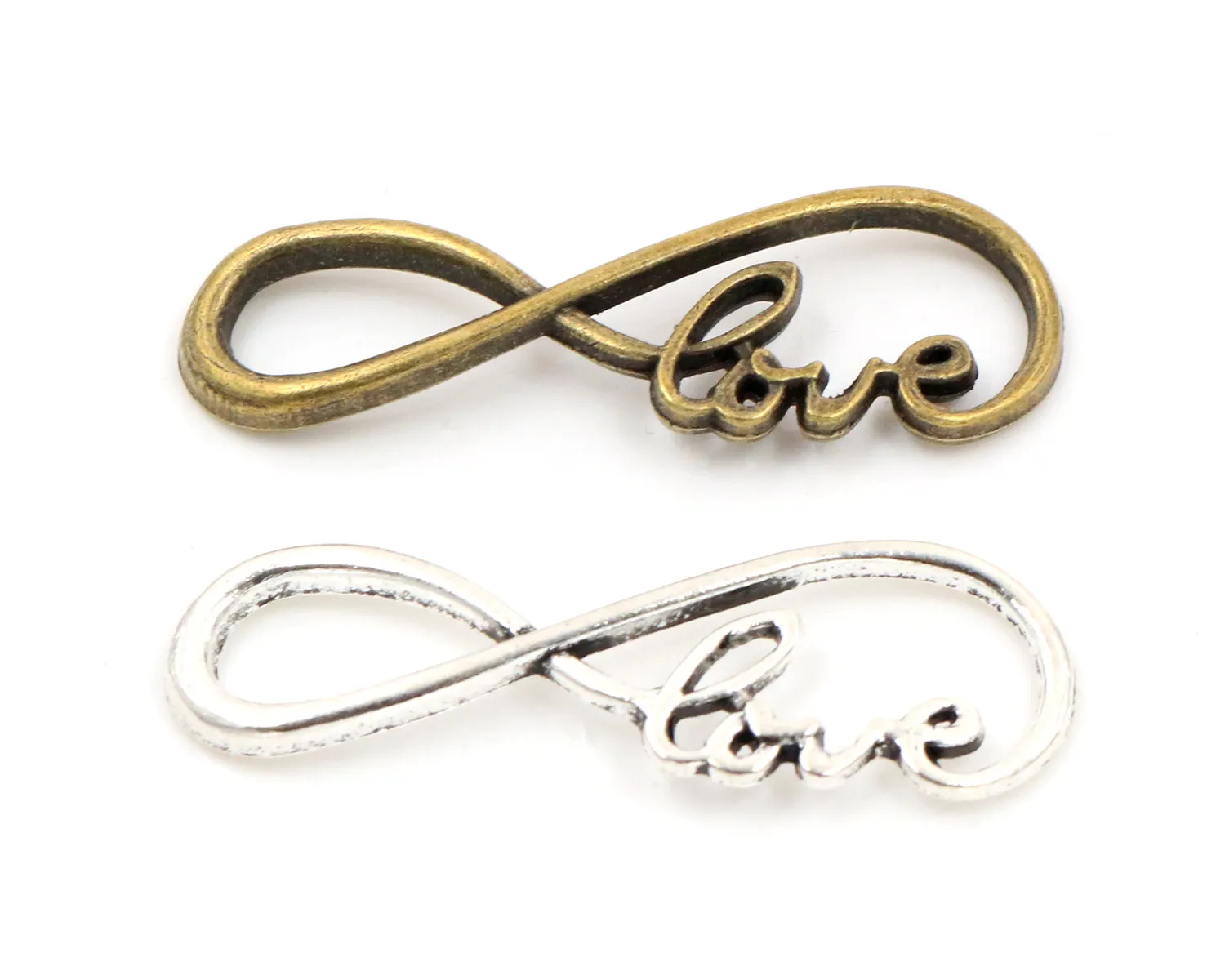 

39x12mm 10pcs Antique Bronze and Antique Silver Plated 8 Infinity Handmade Charms Pendant:DIY for bracelet necklace-