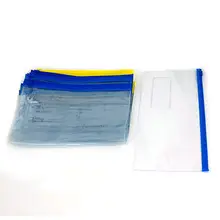 30 шт. B6 Бумага горловина сумки на молнии с карманом ручка файлов папки цвет желтый, синий; размеры 34–43 Clear