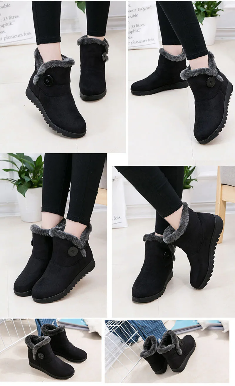 Yaerni Shoes Women Boots Solid SlipOn Soft Cute Women S Boots Round