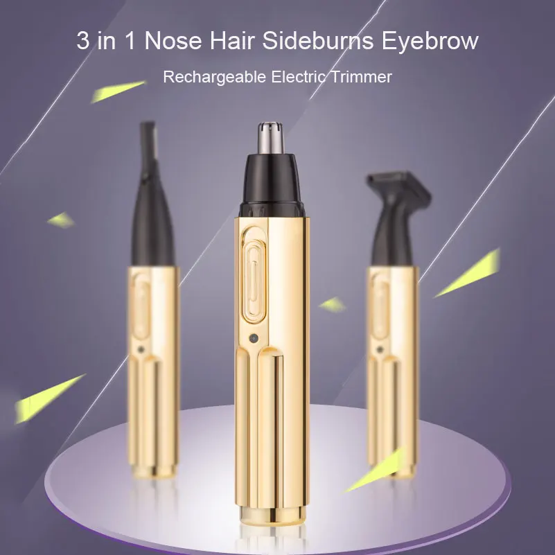

3 in 1 Electric Shaver Rechargeable Nose Beard Ear Eyebrow Hair Trimmer Face Care Sideburn Removal Clipper Man Automatic Razor