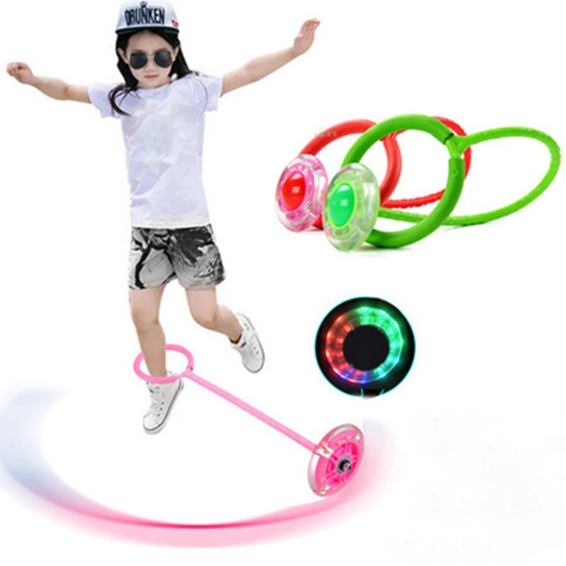 

Fun LED Flashing Jumping Ring Colorful Ankle Skip Jump Ropes Sports Swing Ball Toys for Children Kids Jumping Ring