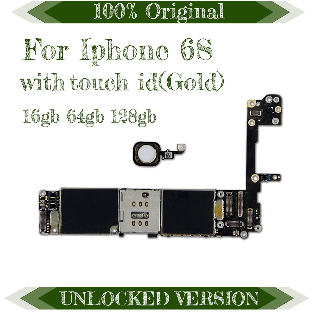 16 Гб/64 Гб/128 ГБ материнская плата для iphone 6s разблокированные Материнские платы Для iphone 6s без/с отпечатком пальца