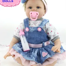 Высокое качество 55 см/22 дюйма NPK Мягкая силиконовая Кукла Reborn Baby Dolls с младенческой соской очаровательные Куклы для детей Brinquedos