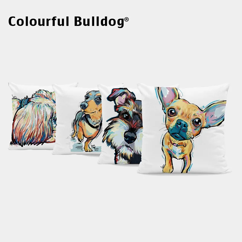 

I Love Dog Yorkie Toss PillowCavalier King Charles Spaniel Pillow Schnauzer Dachshund Pillowcases Yoga 18 Inch Gifts Almofada