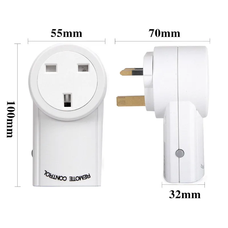 Power Outlet Light Socket Wireless Switch Home Mains UK Plug AC Power With 433.92MHz Remote Control For Smart Appliances