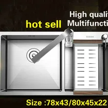 Tangwu Высококачественная кухонная раковина из нержавеющей стали 304, 4 мм, толстая моющая чаша, большой двойной паз 78x43/80x45x22 см