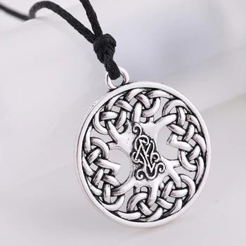 

EUEAVAN 30pcs Tree of Life Irish Knot Pendant Necklace Talisman Jewelry Gift For Man Woman Zinc Alloy Material