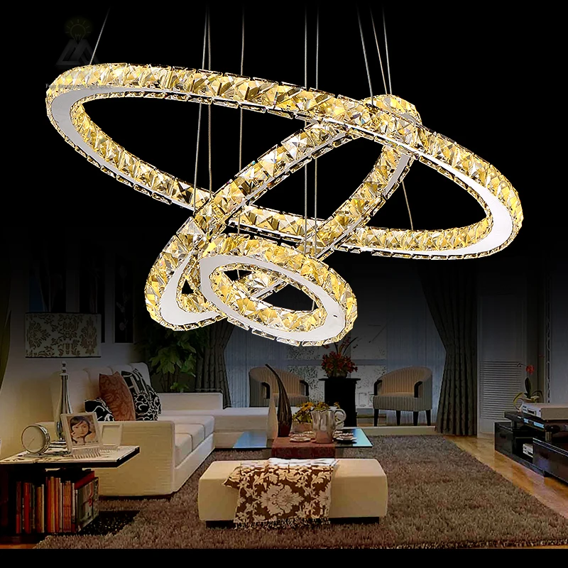 Hot sale Diamond Ring LED Crystal Pendant Light Modern LED Lighting