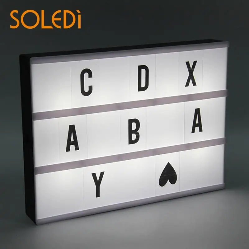 

Romantic DIY Alphabet Gifts Exquisite LED Lightbox A4 Light Box Creative Light Box Letters Lightbox Accessories