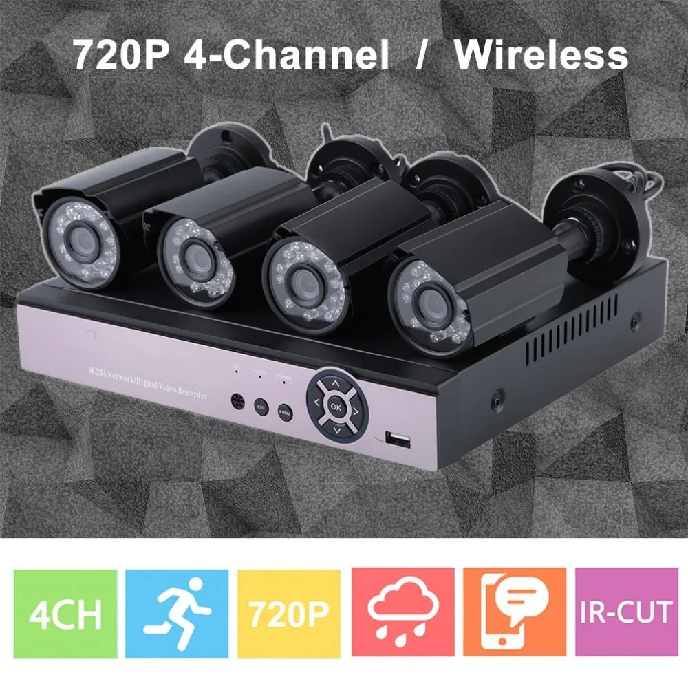 

4 PCS 720P AHD Cameras 4CH 1080N HDMI DVR 100W AHD Surveillance Kit Outdoor Network Webcam Home Security System