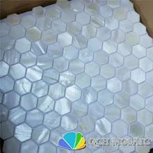 Белый шестиугольник пресноводных оболочки перламутр мозаика для кухни щитка и стены ванной плитка qch149