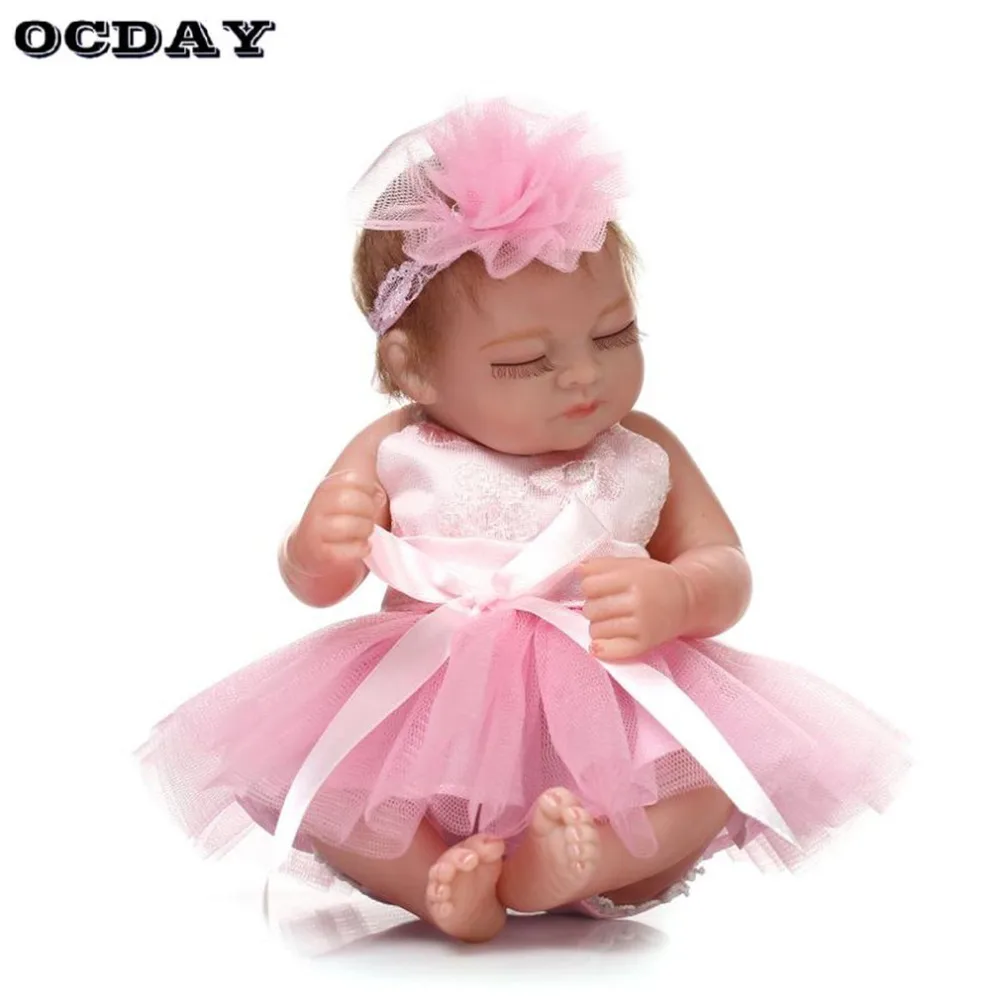 

Hot! OCDAY 10 Inch Reborn Baby Dolls Full Body Silicone Sleeping Alive Lifelike Mohair Dolls Realistic Bebe Reborn Babies Doll