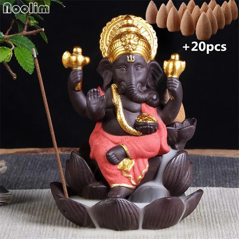 Курильница для благовоний Ganesha Backflow слон Бог эмблема благоприятный и успешный
