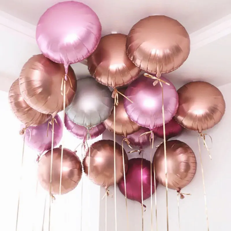 

18 Inch Chrome Shiny Metallic Round Foil Balloons Party Decoration Aluminum Film Balloons for Birthday Wedding Grad Theme decor