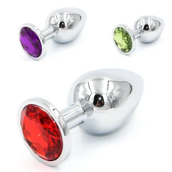 1PC Big Anal Toy Stainless Steel Metal Anal Plug Large Butt Plug Anal Sex Toys For Men Gay Woman Erotic Toys Sex Shop Products small medium large silicone butt plug with crystal jewelry smooth touch anal plug no vibration anal sex toys for woman men gay