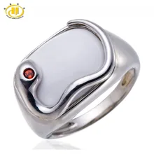 Hutang натуральный белый Aagte гранат кольца твердые 925 пробы Серебряное кольцо змея драгоценный камень хорошее классическое элегантное ювелирное изделие для женщин Новинка