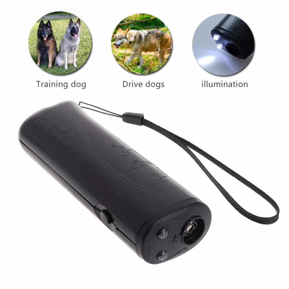 

3 in 1 Ultrasonic Pet Repellers Anti Bark Stop Barking Dog Repeller Training Device Control Trainer With LED Pet Supplies C42