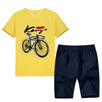 Г. Летняя одежда для мальчиков спортивный костюм, комплект модной повседневной детской одежды с короткими рукавами и круглым вырезом, комплект из 2 предметов, футболка+ штаны - Цвет: 18