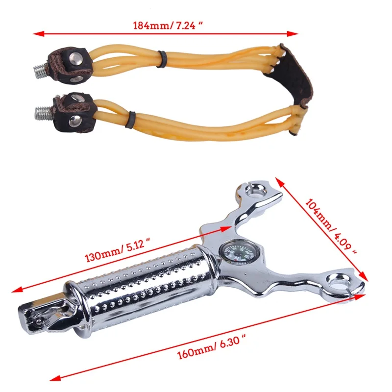 Aluminum Alloy Slingshot Powerful Sling Shot  w Tail Store Steel Balls Hunting Accessory (16)