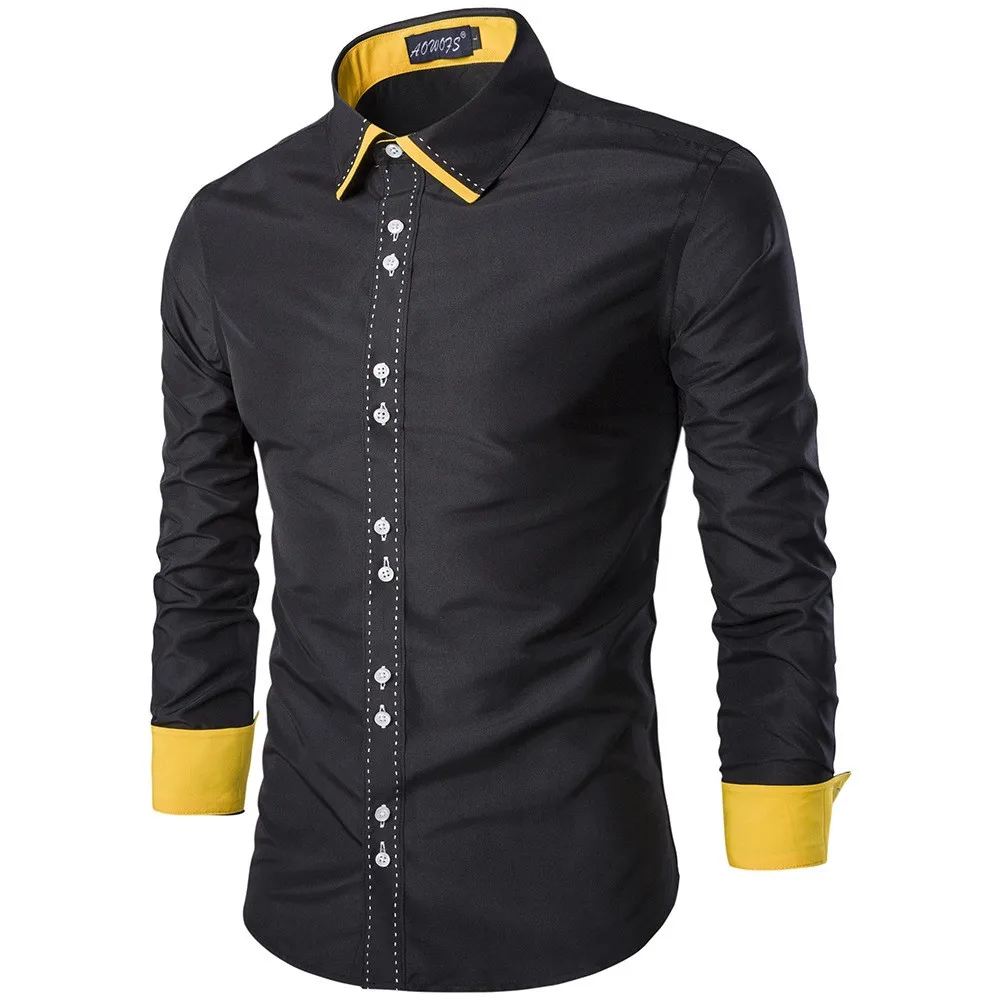 Brand New font b Men s b font Turn Down Collar Casual font b Shirt b