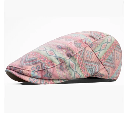 Летний розовый берет женский национальный тренд Женская Повседневная кепка Sunbonnet китайский стиль клетчатый узор шляпа Harajuku - Цвет: green stripe
