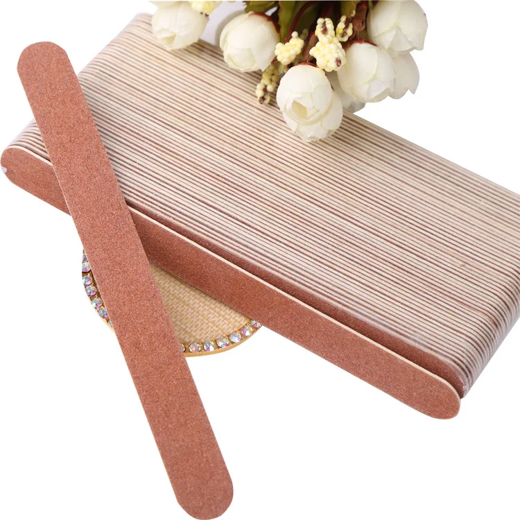 

1Pcs Wood Nail Files Sandpaper Buffers Slim Grit Artificial Nail Tips Tools Disposable Cuticle Remover Callus Double Side File