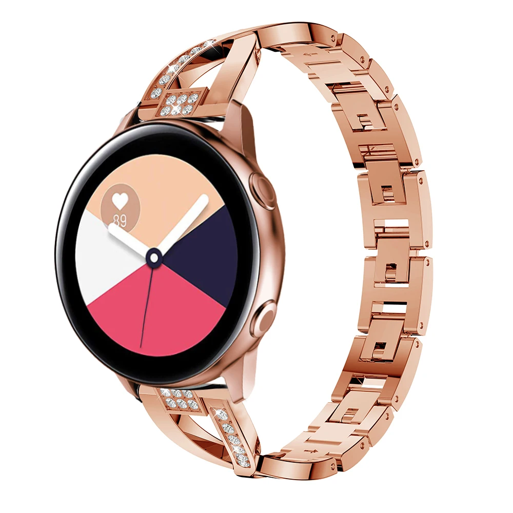 42 мм нержавеющая сталь ремешок для часов Ремешок для samsung Galaxy часы активные умные часы браслет металлический браслет со стразами Замена