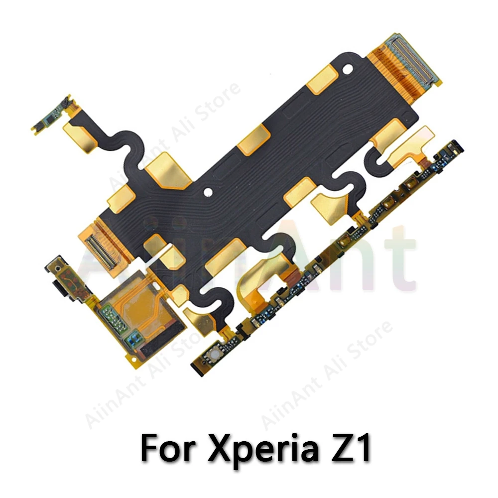 Для sony Xperia Z Z1 Z2 Z3 Z4 Z5 Compact Premium Plus, гибкий кабель с боковой кнопкой громкости, шлейфом для микрофона