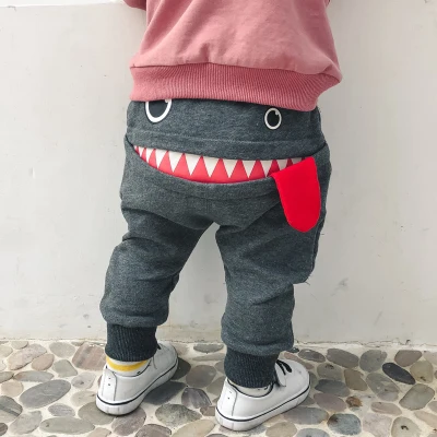 Baby Boy Pants Autumn Casual Kids Clothing New Trousers Male Kids Printing Pants Boy's Trousers Children's Cotton Pants - Цвет: Черный