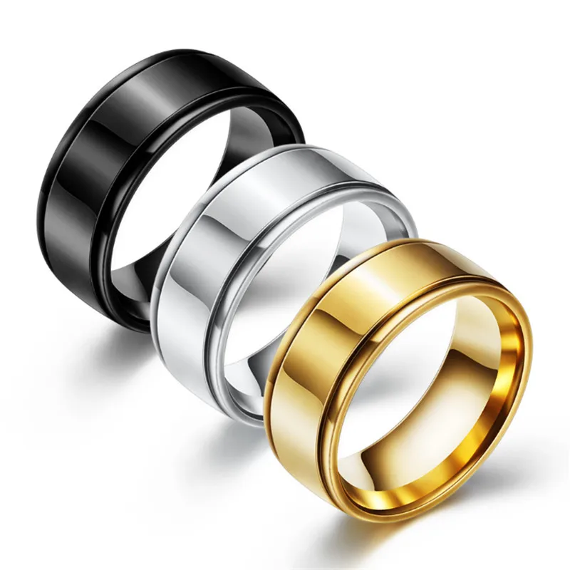 Промотирование ZORCVENS, нержавеющая сталь, черный/серебристый/золотой цвет, антиаллергенное гладкое обручальное кольцо для пары, Женское и мужское модное ювелирное изделие