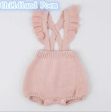 

2018 Spring Winter Baby Clothes Wool Newborn Baby Knitted Romper Ruffle Princess Baby Girls Overalls Baby Girls Boys Romper