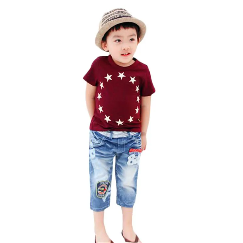 

TELOTUNY Baby Outfits Cotton 1Set Summer Children Infant Boy Kid Summer Star Print Short Sleeve Tops O-Neck T-Shirt Tees Feb22